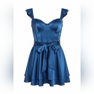 Altered State Teal Satin Summer Dress